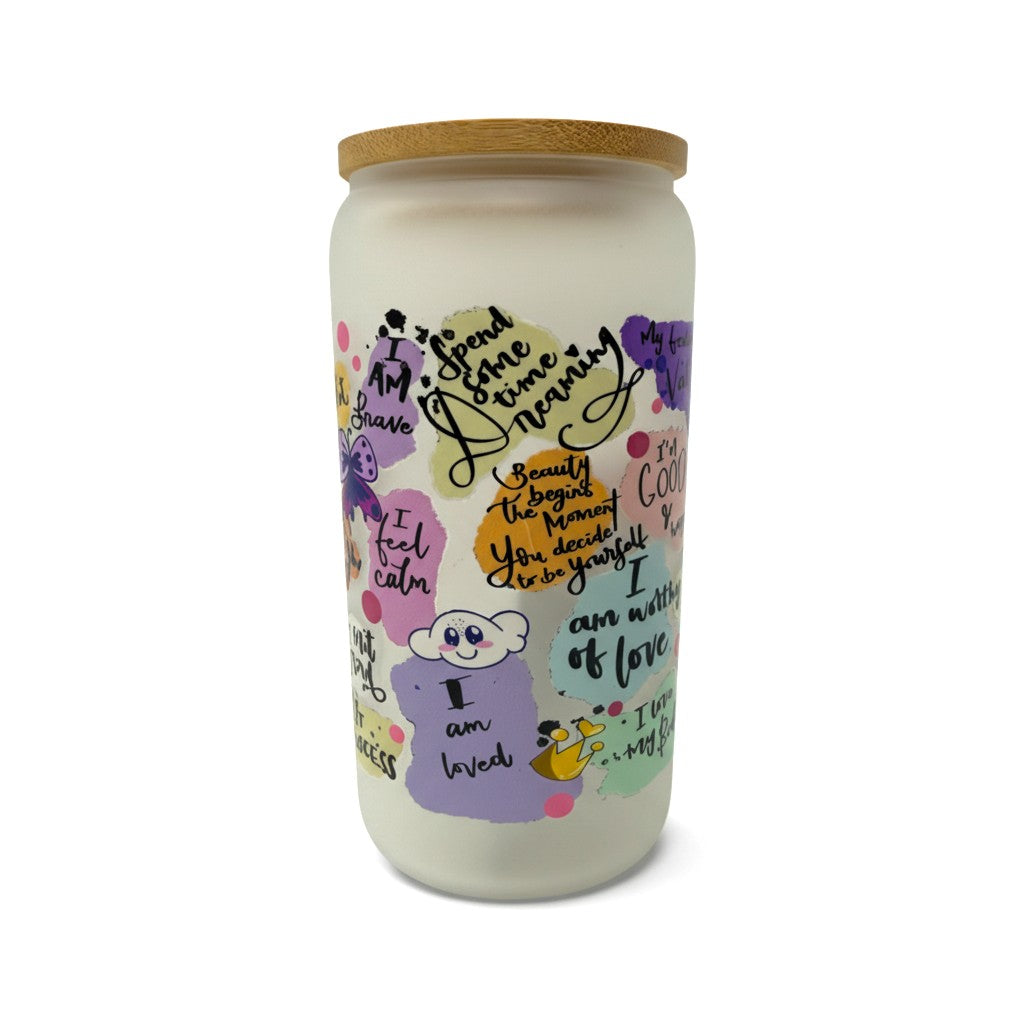 16oz Frosted Glass Cups