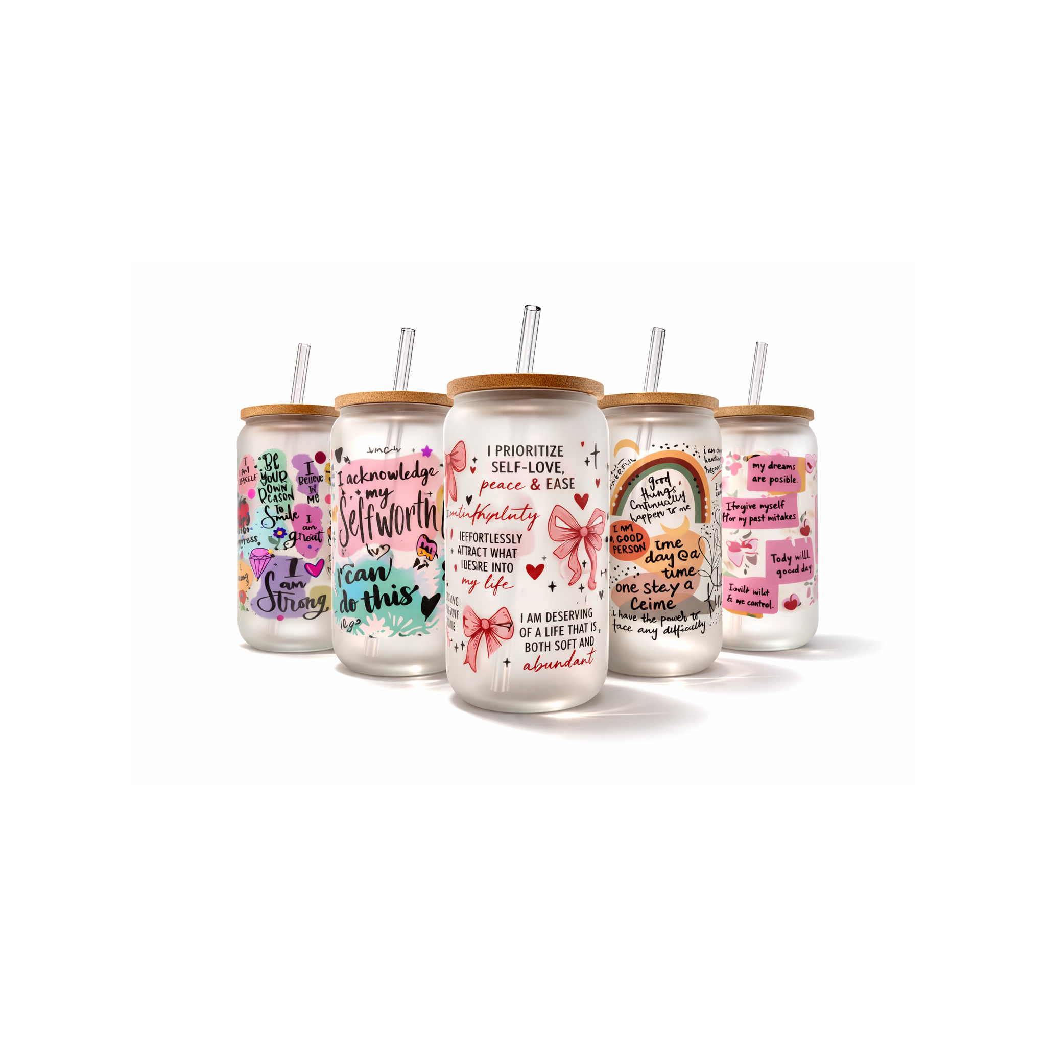 16oz Frosted Glass Cups