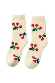 Cream Cherry Kiss Socks