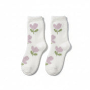 White Tulip Blossom Socks